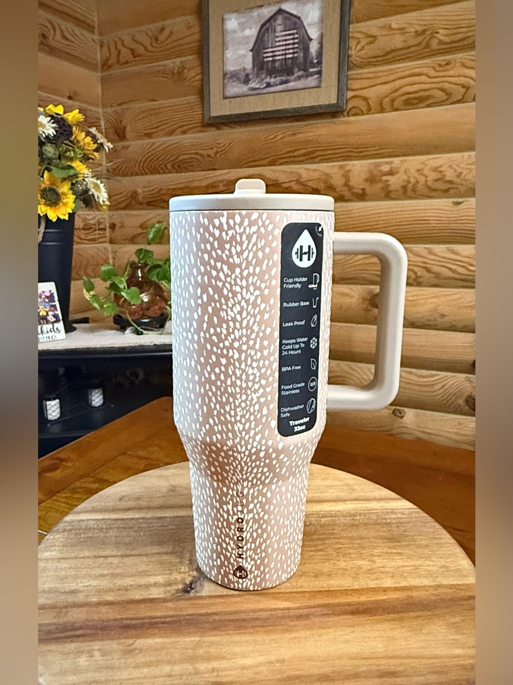FAWN HydroJug Baby Deer 32oz Traveler Straw Tumbler • LEAKPROOF